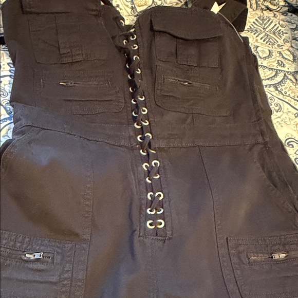 Good American twill lace up utility jumpsuits size m NWT - Picture 2 of 16